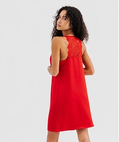 nuisette a fines bretelles en satin et dentelle femme rouge nuisettes chemises de nuitG578401_3