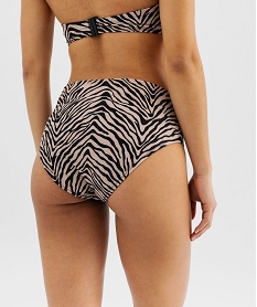 bas de maillot de bain a taille haute imprime femme beigeG578801_2