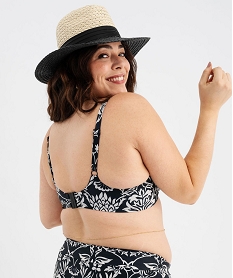 bas de maillot de bain a motifs fleuris forme culotte femme grande taille noir standardG579301_2