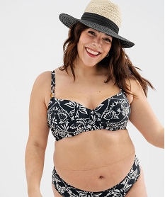 bas de maillot de bain a motifs fleuris forme culotte femme grande taille noir standardG579301_4