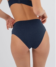 bas de maillot de bain forme culotte taille haute femme bleu standardG579601_2