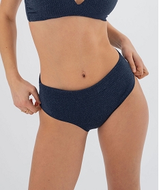 bas de maillot de bain forme culotte taille haute femme bleu standardG579601_4