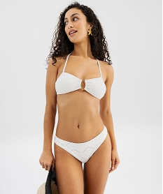 bas de maillot de bain forme culotte effet brode femme blancG579801_3