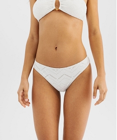 bas de maillot de bain forme culotte effet brode femme blancG579801_4
