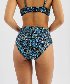 bas de maillot de bain a taille haute imprime femme bleu standardG580101_2
