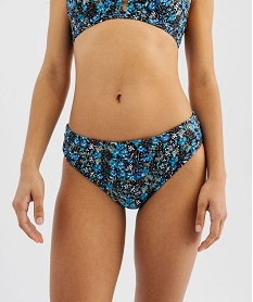 bas de maillot de bain a taille haute imprime femme bleu standardG580101_4