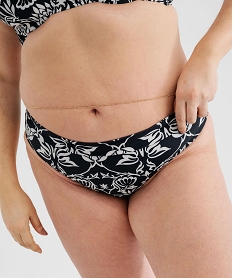 haut de maillot de bain a motifs fleuris forme emboitante femme grande taille noir standard haut de maillots de bainG580601_4