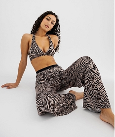 GEMO Pantalon de plage en maille fluide femme noir standard
