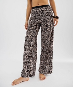 pantalon de plage en maille fluide femme noir standard vetements de plageG580801_2