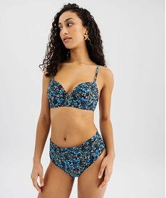 haut de maillot de bain imprime forme corbeille femme bleu standardG581401_3