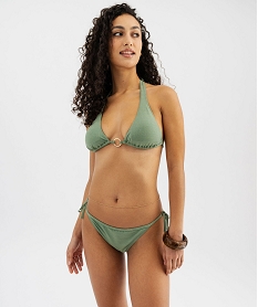 haut de maillot de bain forme triangle femme avec mousses amovibles vert standardG581701_3