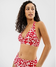 haut de maillot de bain triangle avec mousses amovibles femme rouge standardG582001_4