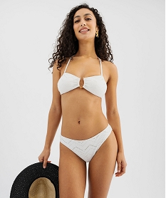 haut de maillot de bain bandeau a tour de cou femme blancG582301_3