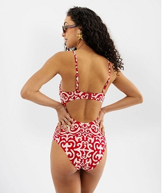 maillot de bain une piece imprime avec armatures femme rouge standardG582401_3