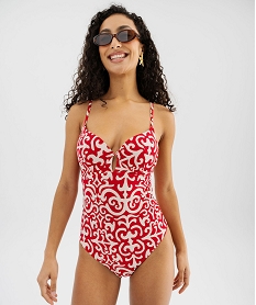 maillot de bain une piece imprime avec armatures femme rouge standardG582401_4