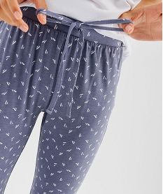 pantalon de pyjama en maille fine avec bas resserre femme violet bas de pyjamaG583201_2
