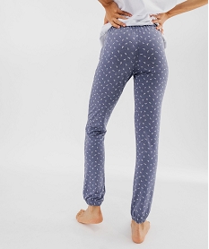 pantalon de pyjama en maille fine avec bas resserre femme violet bas de pyjamaG583201_3
