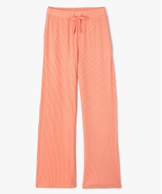 GEMO Bas de pyjama large en maille côtelée extra douce femme rose standard