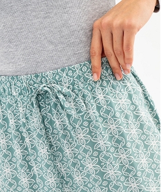 pantalon de pyjama ample a motifs fleuris femme vert bas de pyjamaG583501_2