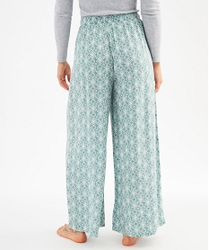 pantalon de pyjama ample a motifs fleuris femme vert bas de pyjamaG583501_3