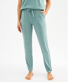 GEMO Pantalon de pyjama fluide femme vert standard