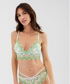 GEMO Soutien-gorge triangle en dentelle avec coussinets amovibles blanc standard