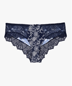culotte en microfibre et dentelle femme grande taille bleu culottesG588101_2