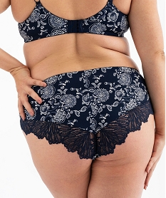 culotte en microfibre et dentelle femme grande taille bleu culottesG588101_4