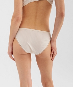 culotte rayee avec finitions dentelle femme - lulucastagnette blanc culottesG589501_2