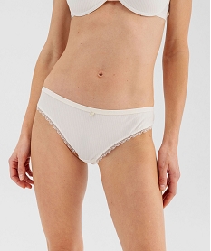 culotte rayee avec finitions dentelle femme - lulucastagnette blanc culottesG589501_4