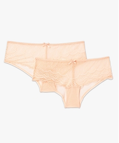 shorty en dentelle et tulle femme (lot de 2) rose shortiesG591301_4