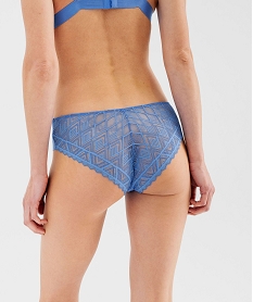 shorty en microfibre et dentelle femme bleu chine shortiesG591501_2