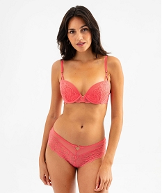 shorty en dentelle transparente femme rose shortiesG592001_3