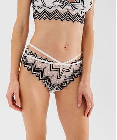 shorty en dentelle avec brides a la taille femme blanc chine shortiesG593101_4