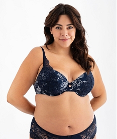 soutien-gorge emboitant a armatures en dentelle femme grande taille bleuG595101_4