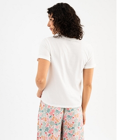 haut de pyjama a manches courtes et motif femme argente hauts de pyjamaG596001_3