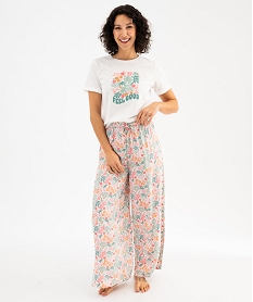 haut de pyjama a manches courtes et motif femme argente hauts de pyjamaG596001_4