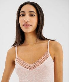 haut de pyjama a fines bretelles et dentelle femme rose hauts de pyjamaG597101_2