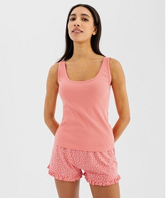 GEMO Débardeur lingerie en maille côtelée femme orange standard