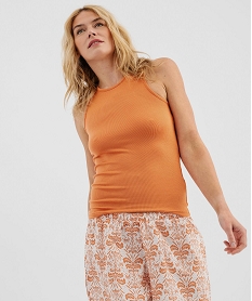 GEMO Débardeur lingerie en maille côtelée femme orange standard
