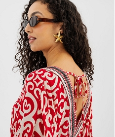 robe de plage a imprime ethnique femme rouge standard vetements de plageG598201_2