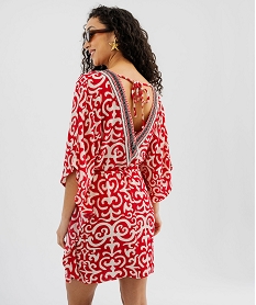 robe de plage a imprime ethnique femme rouge standard vetements de plageG598201_3