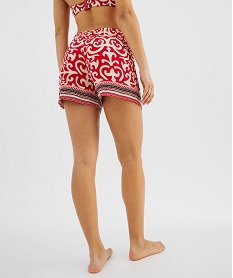 short de plage a imprime ethnique femme rouge standard vetements de plageG598501_3