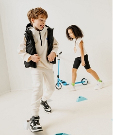 GEMO Jogging ajusté avec bas de jambe zippé garçon blanc chine