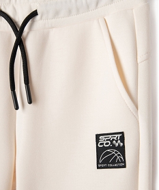 jogging ajuste avec bas de jambe zippe garcon blanc chineG598601_4