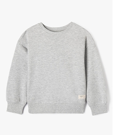 GEMO Sweat uni en maille bouclette garçon gris standard