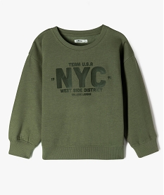sweat en molleton douillet imprime garcon kaki standard sweatsG600701_4
