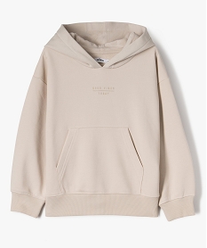 GEMO Sweat à capuche molletonné garçon Beige