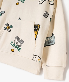 sweat a capuche douillet imprime garcon blanc chine sweatsG601201_3