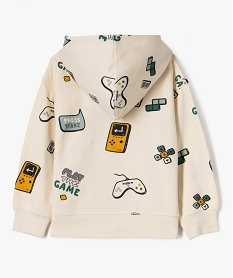 sweat a capuche douillet imprime garcon blanc chine sweatsG601201_4
